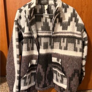 Cozy Gray and Black Patterned Women's Jacket